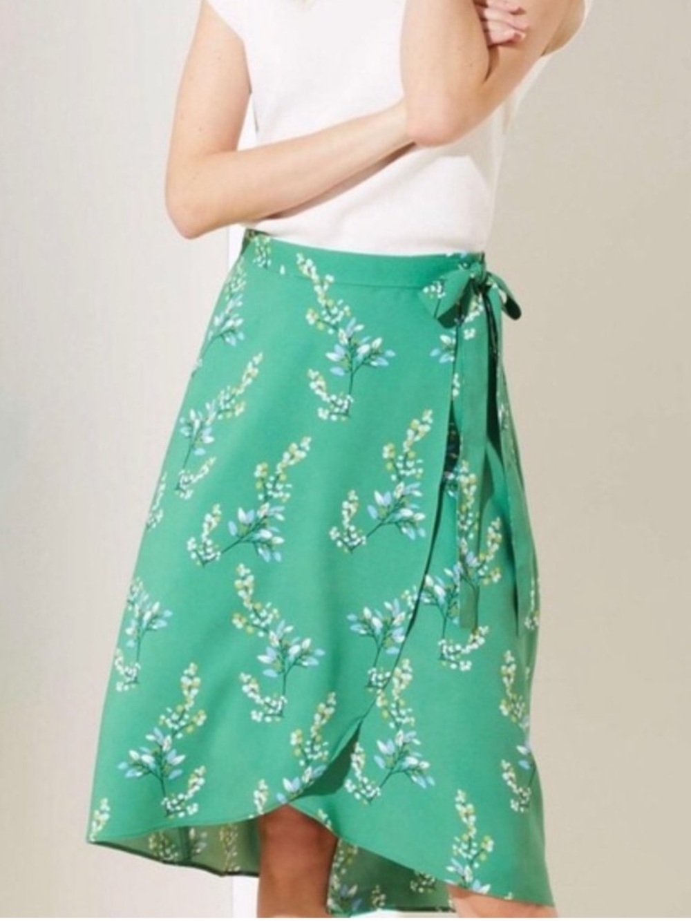 Loft Floral Midi Wrap Skirt High Low Ann Taylor